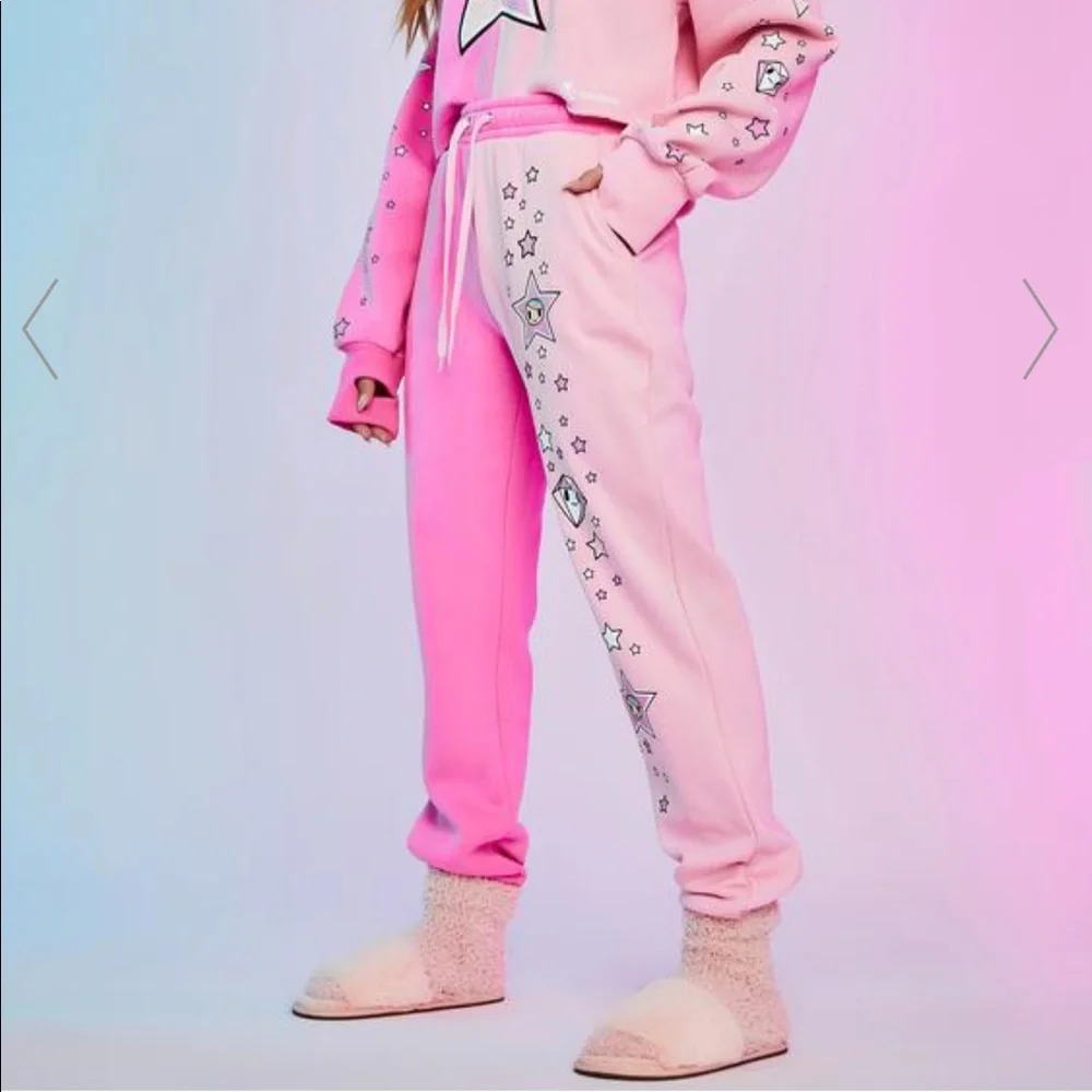 NWT Tokidoki: Rare 🔥 XS Aim for the Stars Graphic TwoTone Pink Drawstring Jogger